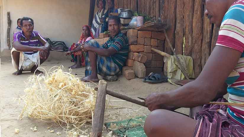 Farmers from the Pahadi Korwa tribe in Chhattisgarh's Bankesma village. Image Courtesy: Natasha Trivedi/Firstpost