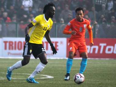 Real Kashmir beat Indian Arrows to record their first ever home win in the I-League. Image Courtesy: Twitter/@ILeagueOfficial