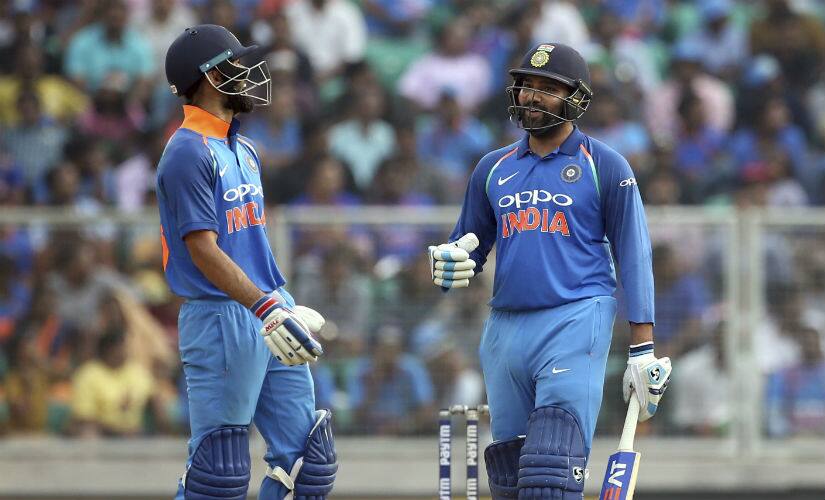 Rohit Sharma slammed a quickfire 63 off 56 balls, sharing an unbeaten 99-run stand with Virat Kohli. AP