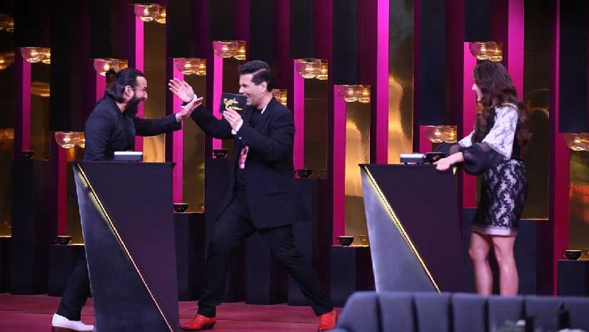 Saif and Sara Ali Khan on Koffee with Karan season 6. Star World
