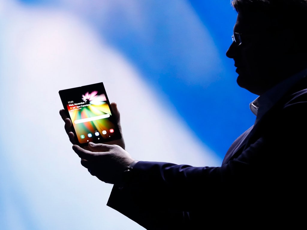 Samsung's folding smartphone. Image: Reuters