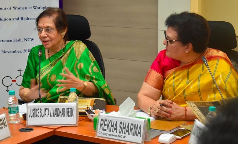 Justice Sujata Manohar (retd) and Rekha Sharma, Chairperson, NCW at the meet