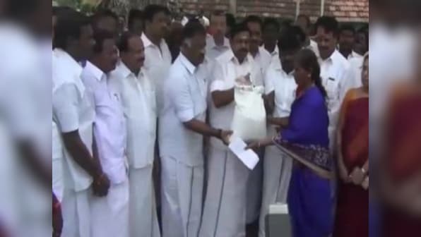 E Palaniswami visits districts hit by Cyclone Gaja in Tamil Nadu, distributes relief material
