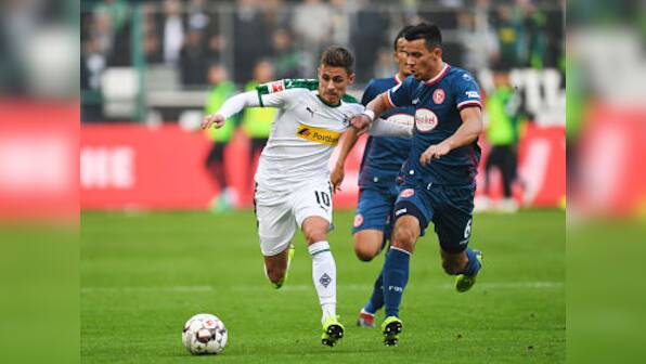 Bundesliga: Thorgan Hazard's brace helps Moenchengladbach beat Duesseldorf and climb to second spot ahead of Bayern Munich