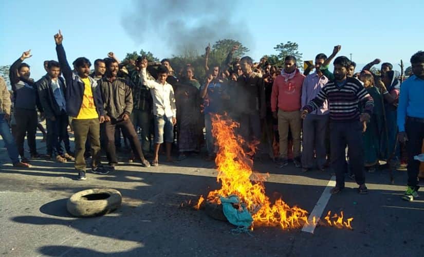 Hindu groups protested in Tinsukia and Dibrugarh areas. Image/101Reporters