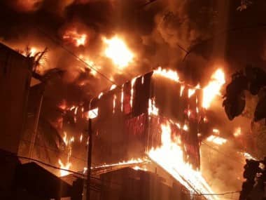 A fire broke out in a plastic manufacturing godown in Kerala. ANI
