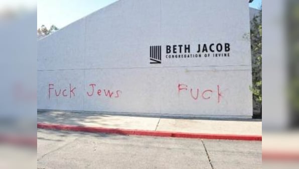 Synagogue in California's Irvine defaced with anti-Semitic graffiti; police patrolling increased at Jewish facilities across city