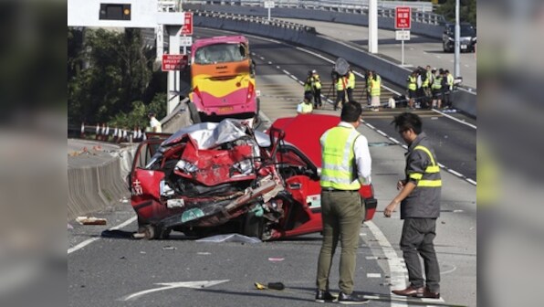 5 killed, 32 injured in Hong Kong after coach collides with taxi; passengers say they were 'crushed together'