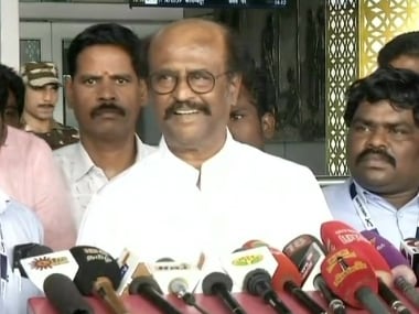 File imager of Rajnikanth addresing the media on Monday. ANI