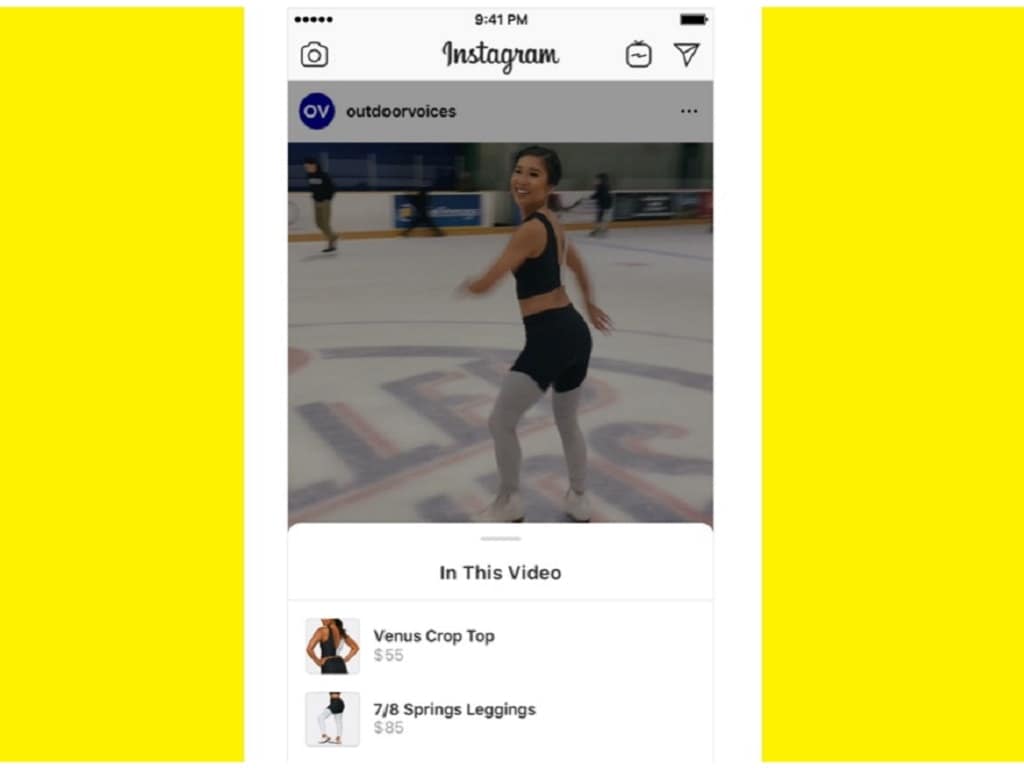 Instagram's new shopping feature for videos. 