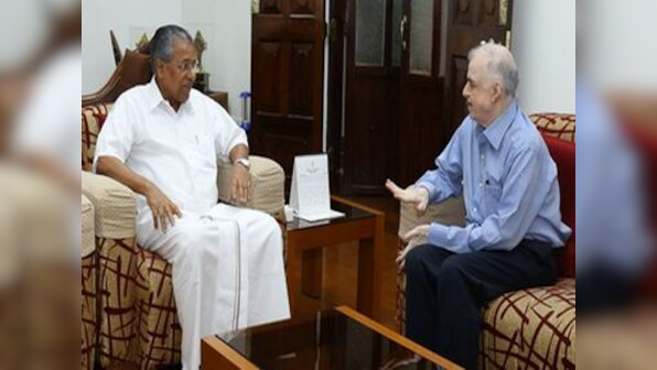Pinarayi Vijayan meets Kerala governor P Sathasivam, apprises him of issues relating to Sabarimala temple