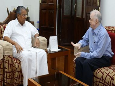 Pinarayi Vijayan meets Kerala governor P Sathasivam, apprises him of issues relating to Sabarimala temple Pinarayi Vijayan meets Kerala governor P Sathasivam, apprises him of issues relating to Sabarimala temple