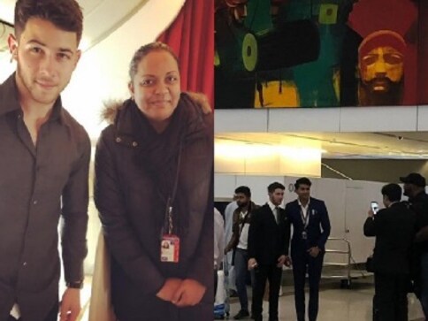 Nick Jonas poses with Indian fans after his arrival in country for upcoming nuptials with Priyanka Chopra Nick Jonas poses with Indian fans after his arrival in country for upcoming nuptials with Priyanka Chopra