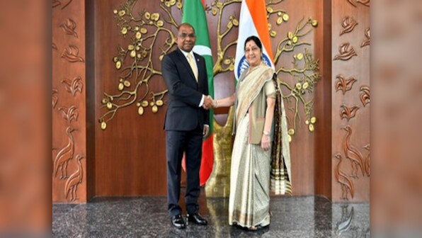 Sushma Swaraj and Maldives foreign minister Abdulla Shahid hold meeting to deepen bilateral cooperation