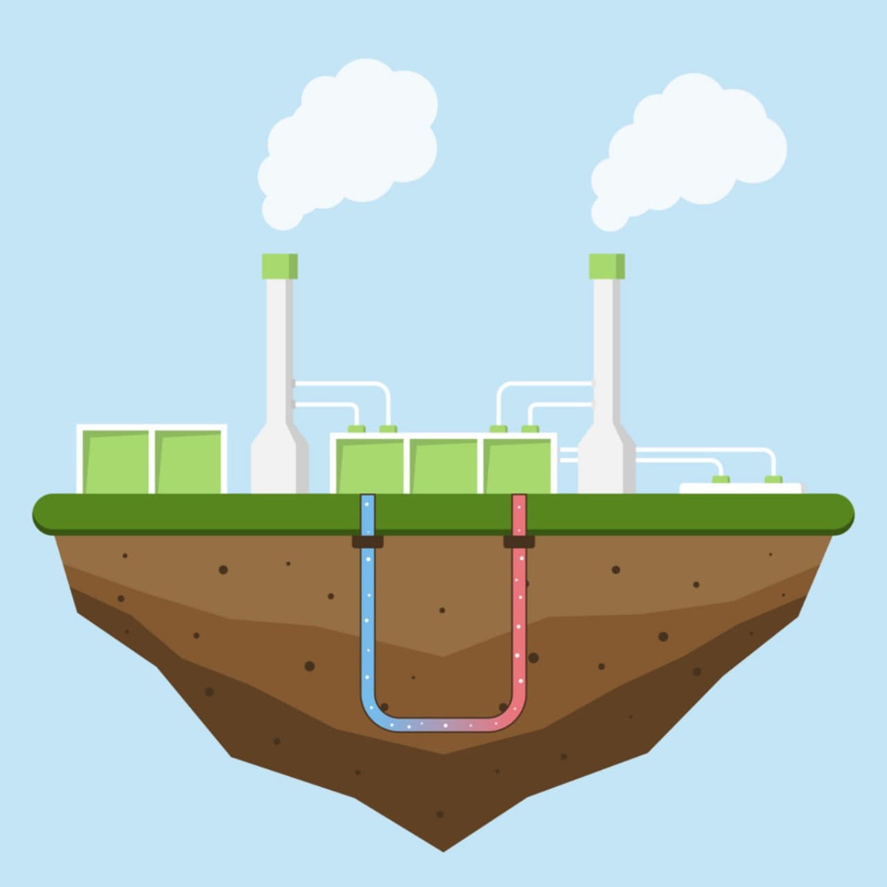 Geothermal plants are a sustainable means of energy production.