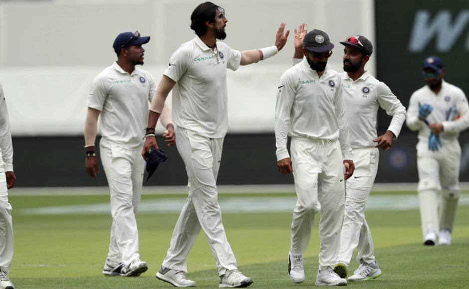 Ishant Sharma dismissed Mitchell Starc and Josh Hazlewood off successive deliveries to end with figures of 4/41. AP