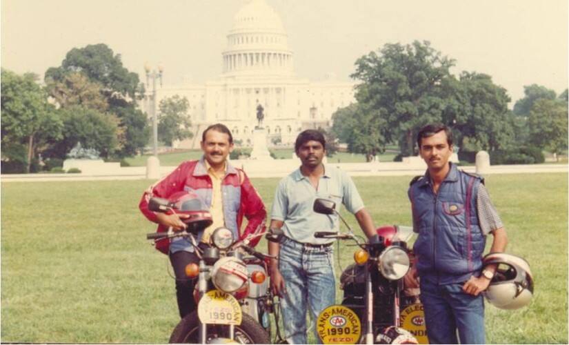 (L-R) Satish Ganapathy, Stanley Rose and Arun Khadse in front of the State Capital Building in Washington DC, USA. Image courtesy: Arun Khadse