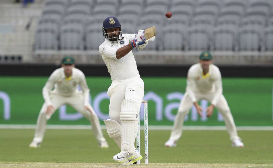Ajinkya Rahane remained unbeaten on 51 at stumps. AP