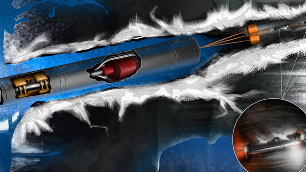 Artist’s rendering of the Europa tunnelbot. Image credit: NASA Glenn Research Centre