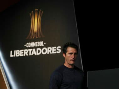 Boca Juniors coach Guillermo Barros Schelotto during the press conference. Reuters
