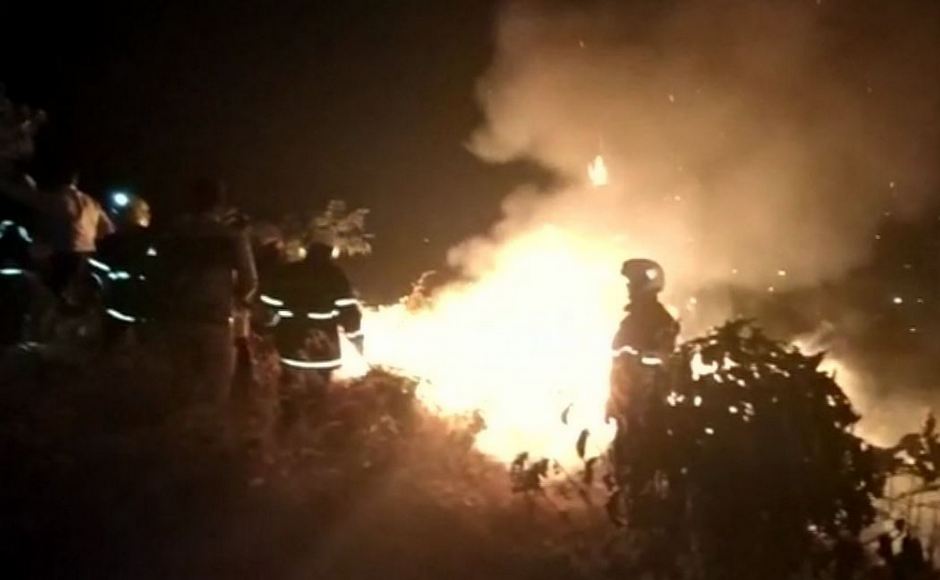 After the blaze was upgraded to a Level 3 fire, 10 fire engines were pressed into service. The terrain made it difficult for fire engines to reach the spot. ANI After the blaze was upgraded to a Level 3 fire, 10 fire engines were pressed into service. The terrain made it difficult for fire engines to reach the spot. ANI