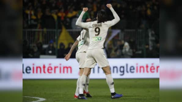 French League Cup: Edinson Cavani equals competition goal record to guide Paris Saint-Germain to last-16