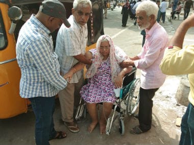 Dr Shahana Ameer is bed-ridden but came to cast her vote at Mallepally in Hyderabad. Image couresy: Syed Maqsood/101Reporters