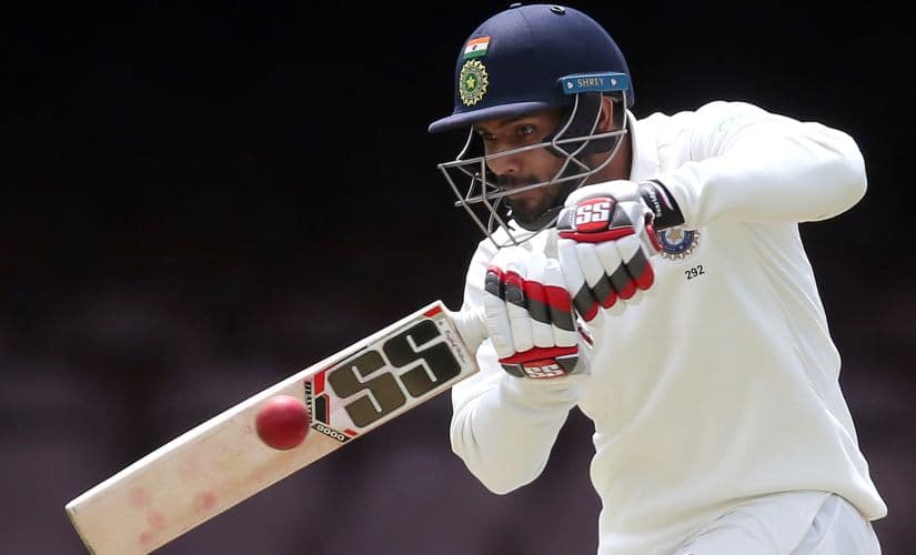 Hanuma Vihari plays a shot during the warm-up match. AP