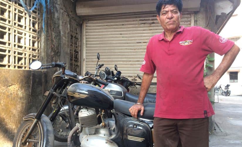 Aspi Khansaheb at the PR Motors garage in Dahisar. Image courtesy: Shail Desai
