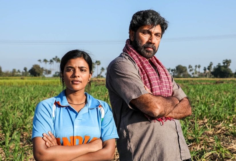 Aishwarya Rajesh and Sathyaraj in Kanaa. Image via Twitter
