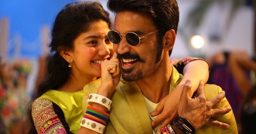 Sai Pallavi and Dhanush in a still from Maari 2. Image via Twitter