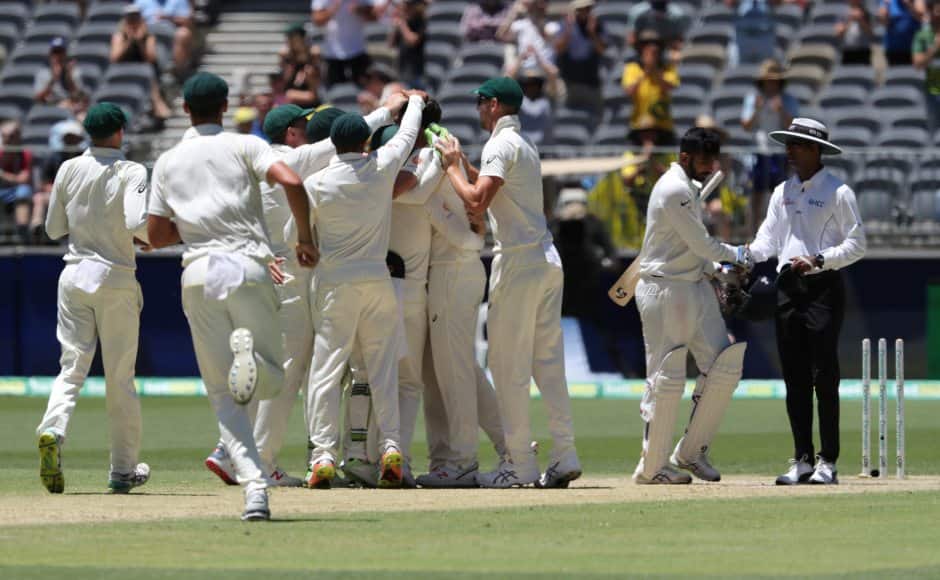 India lasted just over an hour on the final day as Pat Cummins claimed the final wicket to complete a 146-run win for the home side. AP
