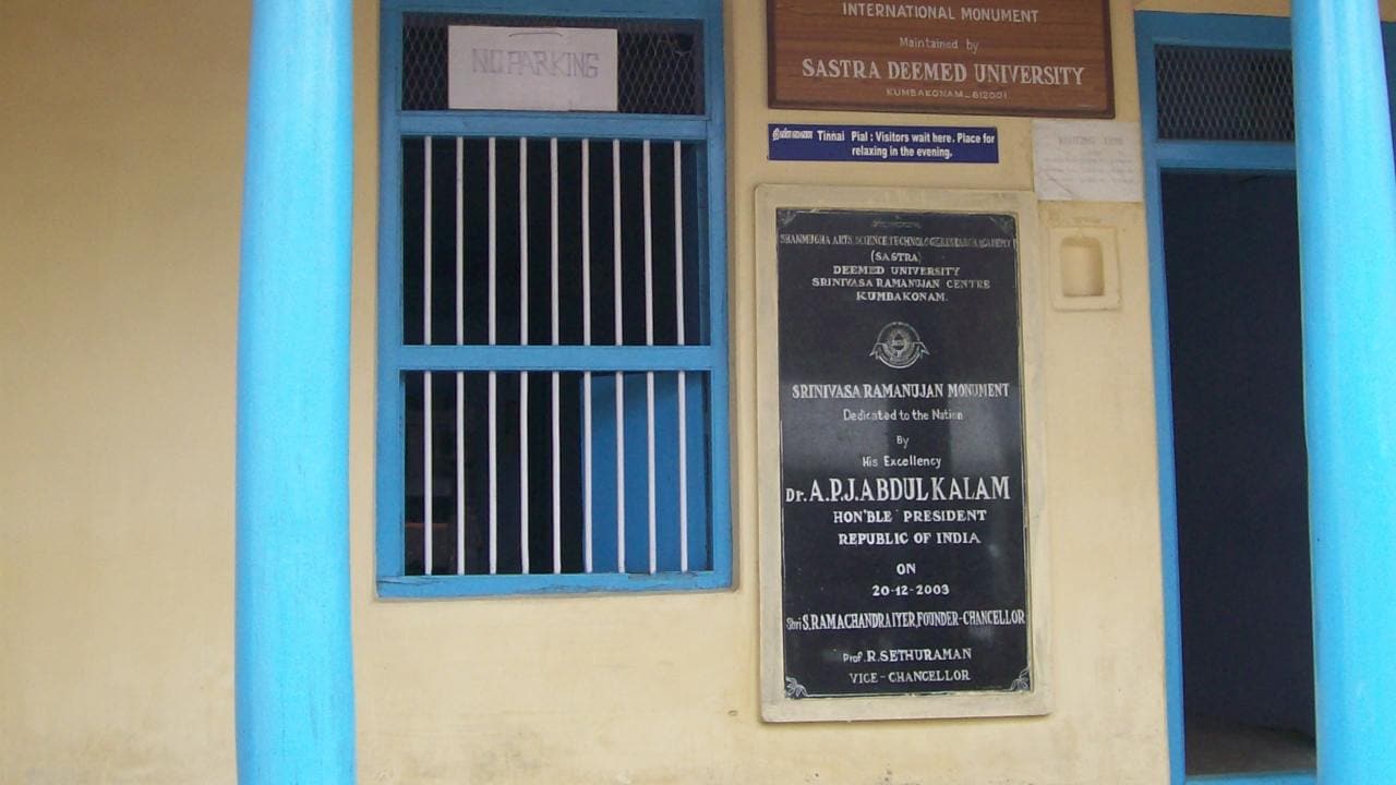 Ramanujan's home on Sarangapani Sannidhi Street, Kumbakonam. Image: Wikimedia Commons