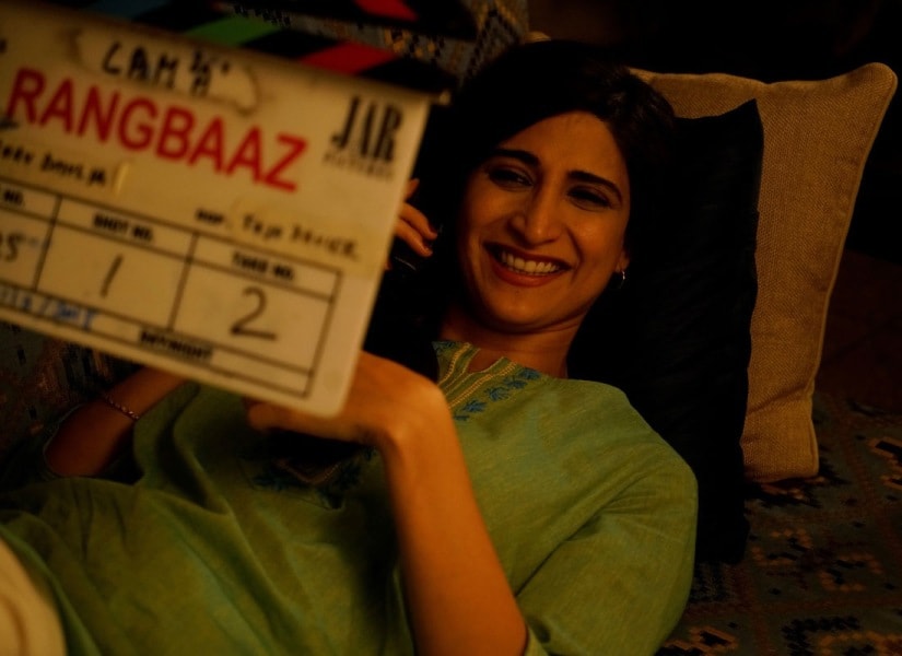 Aahana Kumra behind the scenes on the set of Rangbaaz. Zee5