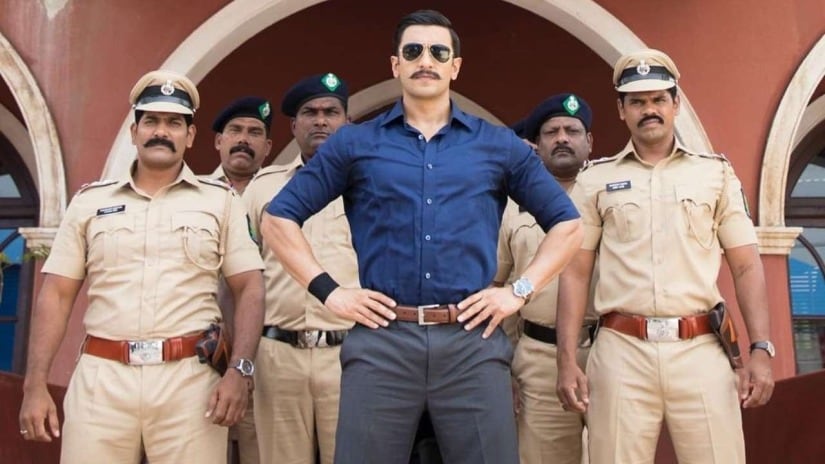 Ranveer in a still from Simmba. Image via Twitter