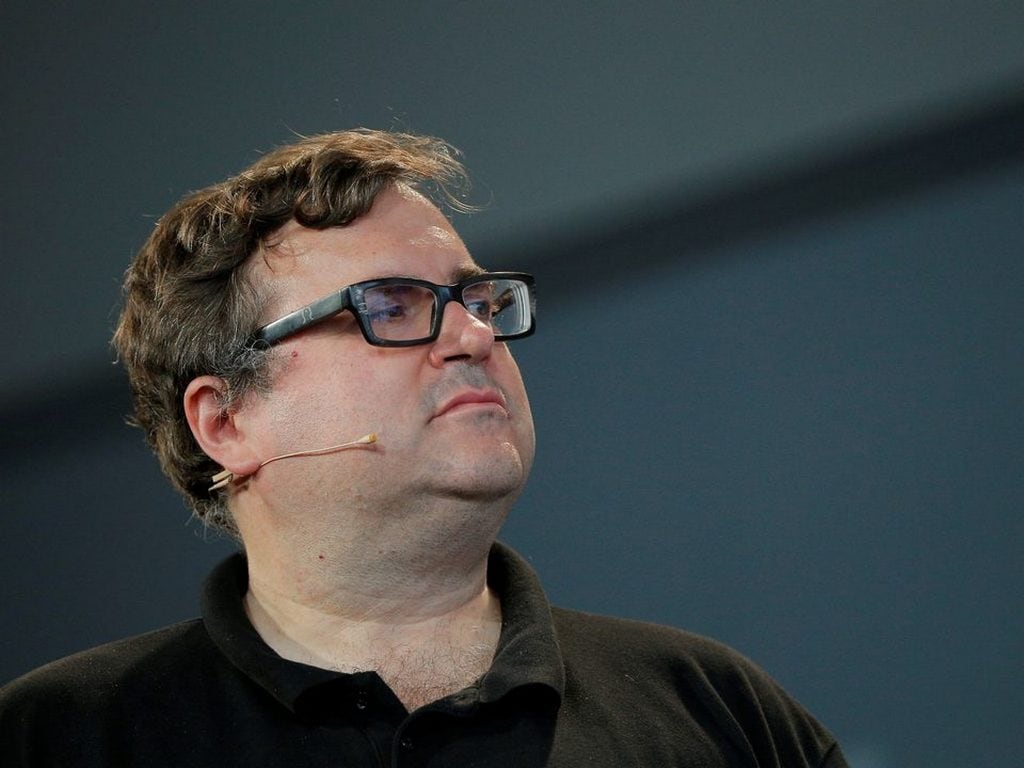 Reid Hoffman, co-founder of LinkedIn, listens after presenting the inaugural Disobedience Award, which he funded, during 
