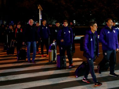 River Plate arrive in Madrid ahead of Copa Libertadores final. Reuters