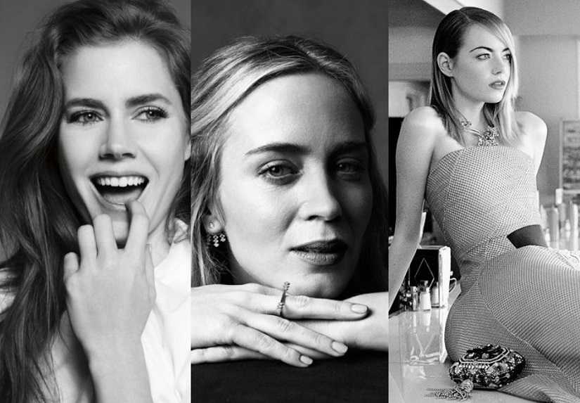 Amy Adams, Emily Blunt and Emma Stone. Images from Twitter @dailyemmastone