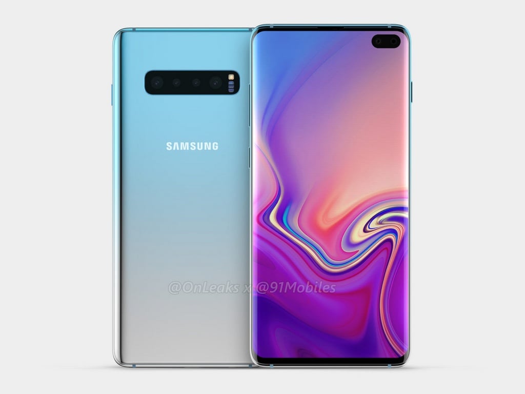 Samsung Galaxy S10 Plus early render. Image: 91Mobiles and OnLeaks