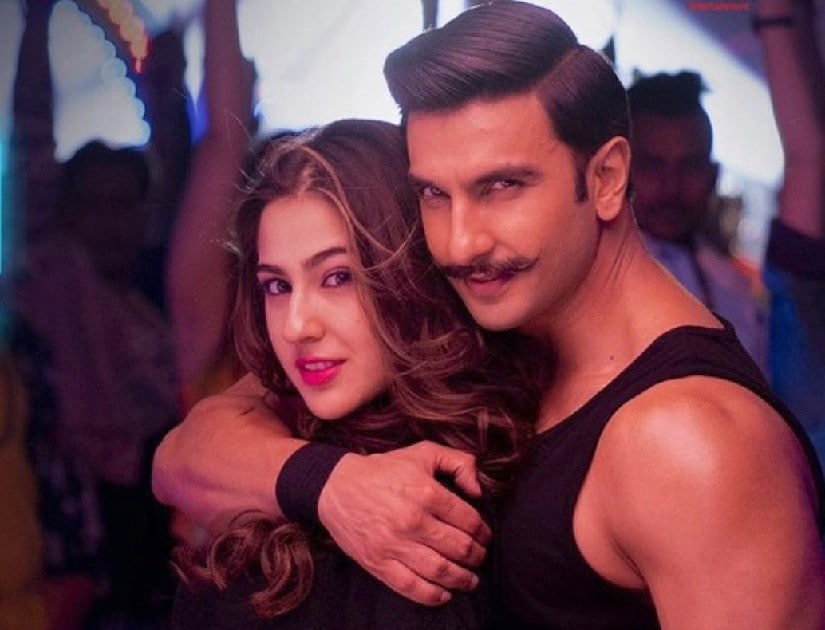 Sara Ali Khan and Ranveer Singh in Simmba. Image via Twitter