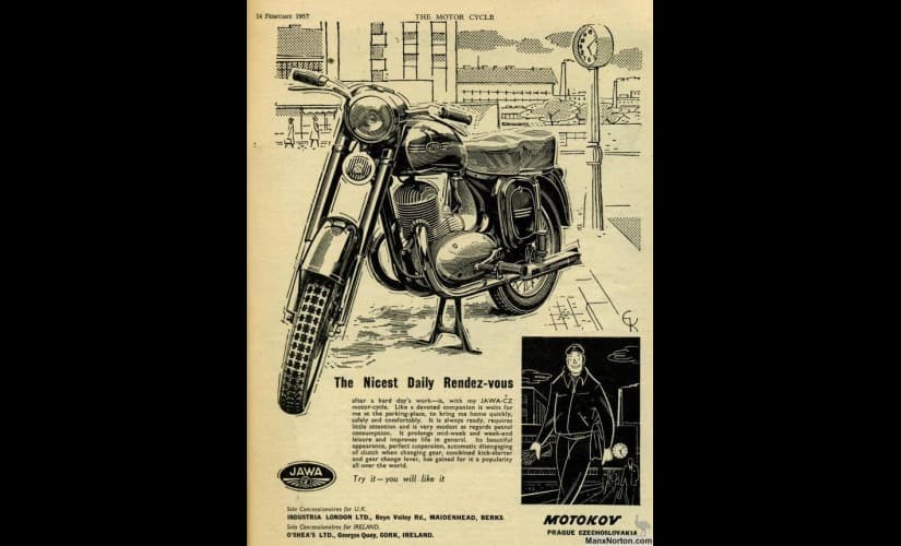An old advertisement of the Jawa in foreign media. Image courtesy: Boman Irani