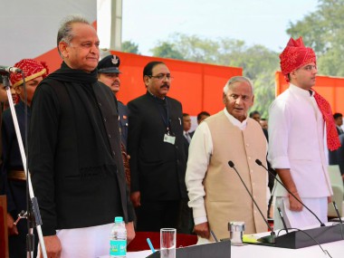 Ashok Gehlot takes oath as Rajasthan chief minister in Jaipur; Vasundhara Raje, Farooq Abdullah in attendance Ashok Gehlot takes oath as Rajasthan chief minister in Jaipur; Vasundhara Raje, Farooq Abdullah in attendance