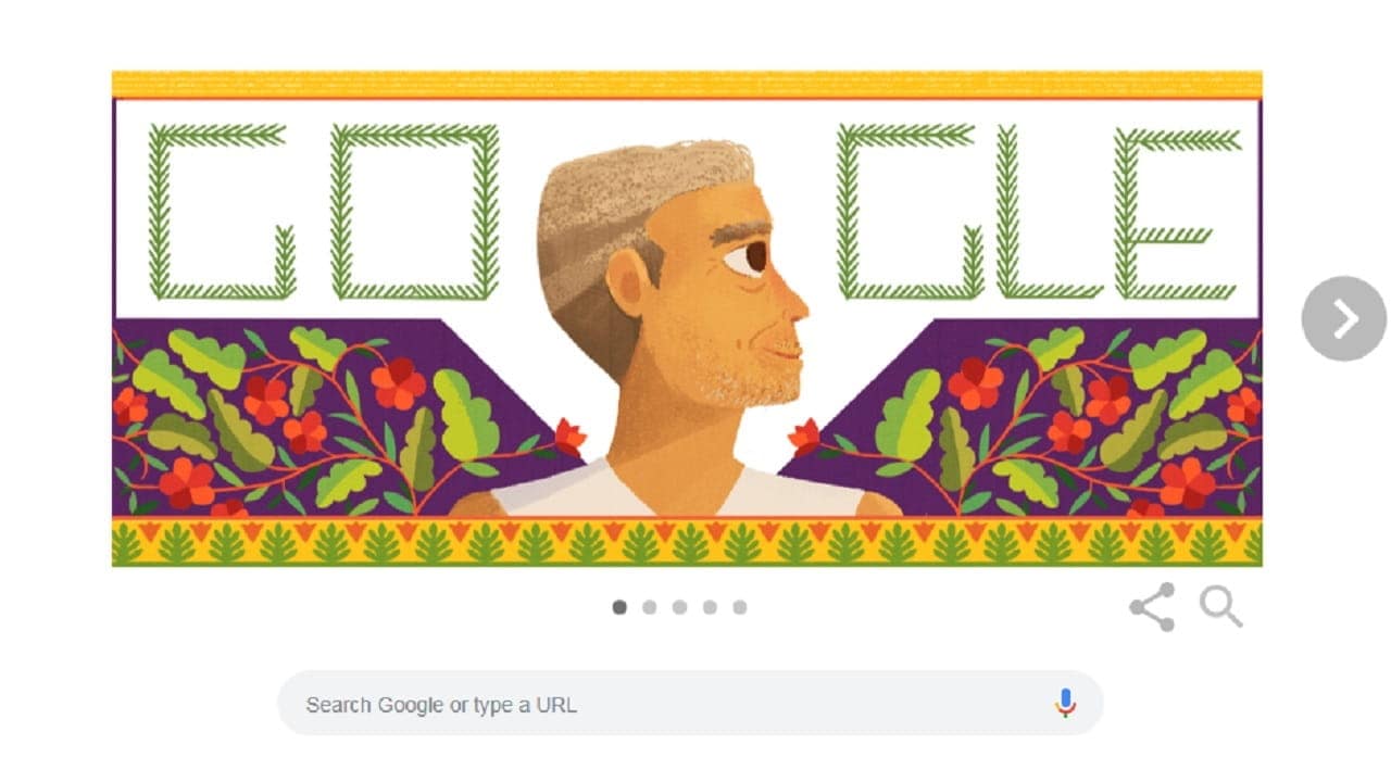 Baba Amte's 104th birthday celebrated in a Google doodle.