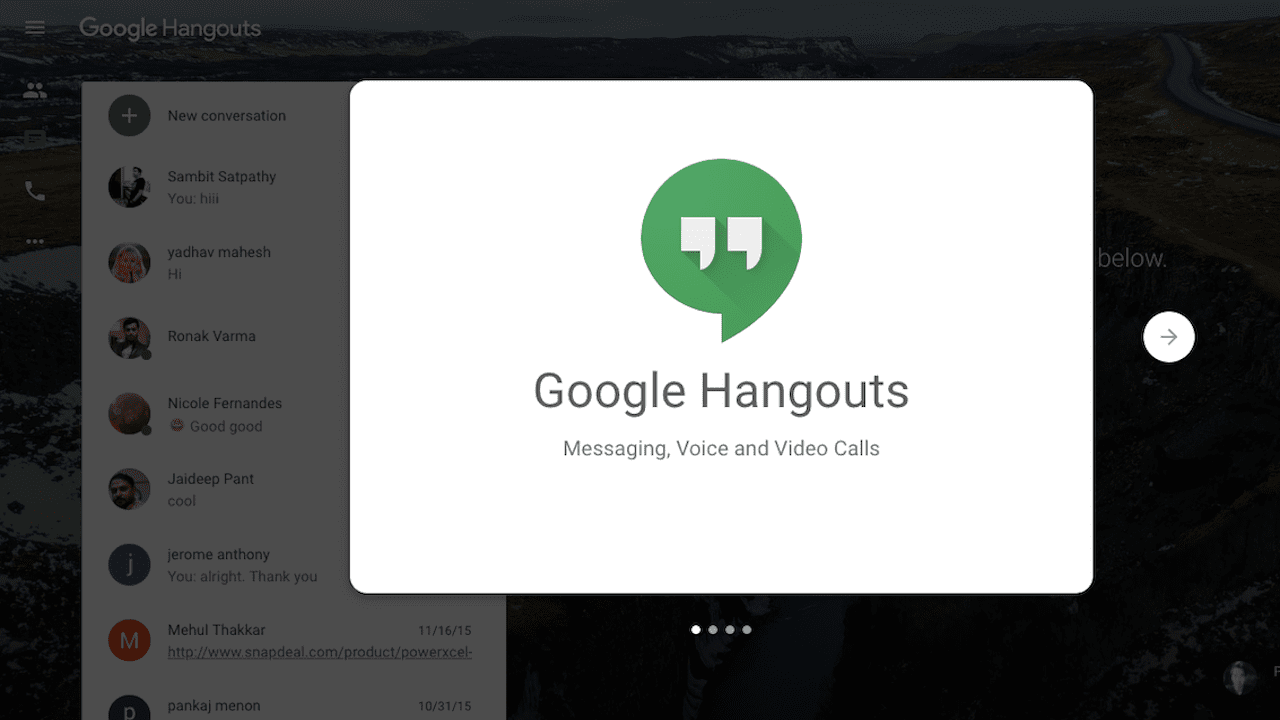 Google Hangouts. 