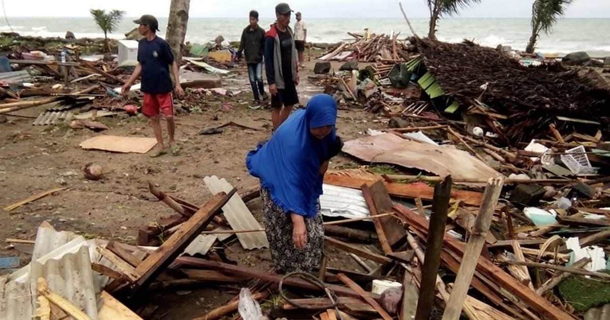 Tsunami caused by the eruption of an island volcano kills at least 62 people