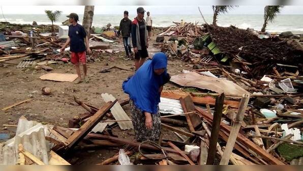 Tsunami caused by the eruption of an island volcano kills at least 62 people