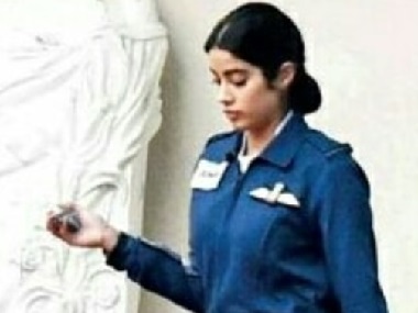 Janhvi Kapoor's look as first woman IAF pilot Gunjan Saxena in upcoming biopic leaked Janhvi Kapoor's look as first woman IAF pilot Gunjan Saxena in upcoming biopic leaked