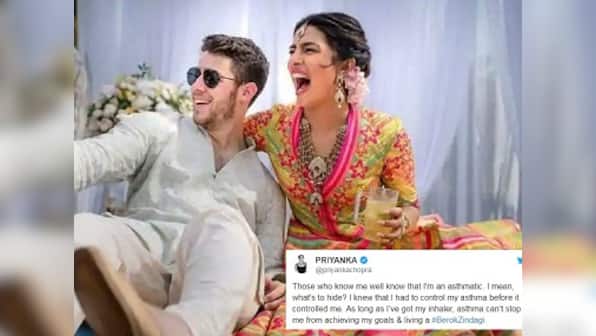 Priyanka Chopra, Nick Jonas' wedding ends with fireworks; Twitterati remind actress of her asthma awareness campaign