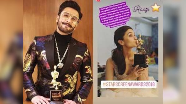 Star Screen Awards 2018: Ranveer Singh, Alia Bhatt win top honours for Padmaavat, Raazi