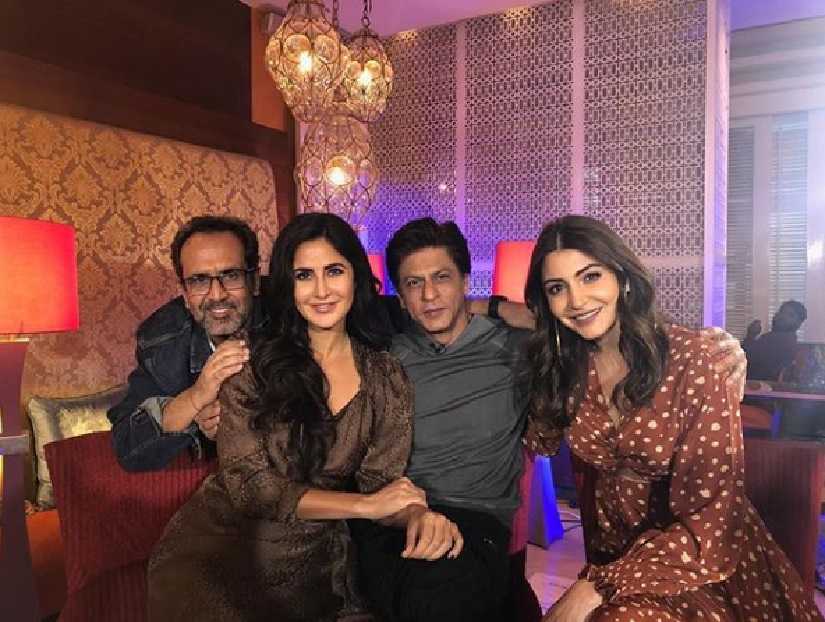 Aanand L Rai, Katrina Kaif, Shah Rukh Khan and Anushka Sharma. Image from Instagram @katrinakaif
